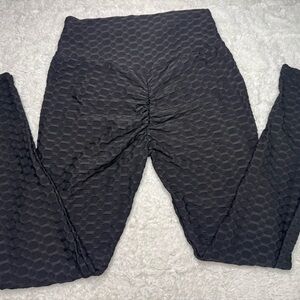 Textured Black Women's Leggings